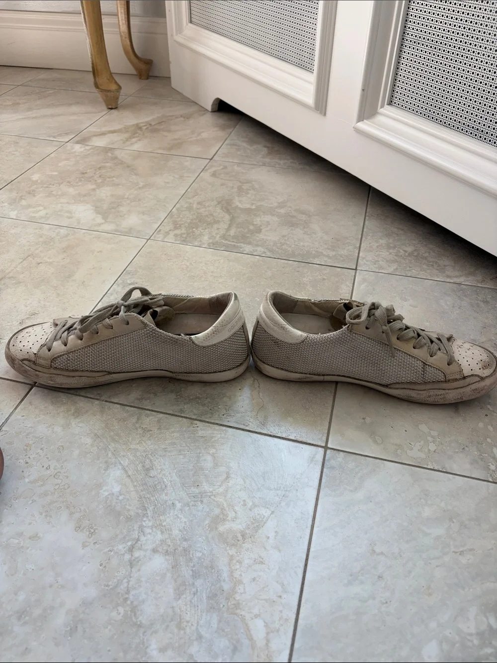 Golden Goose White Sneakers with Black Star Accent